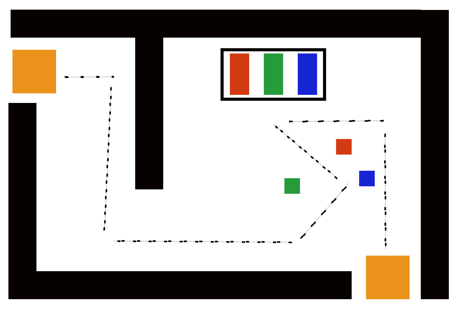 Cube sorting challenge course layout